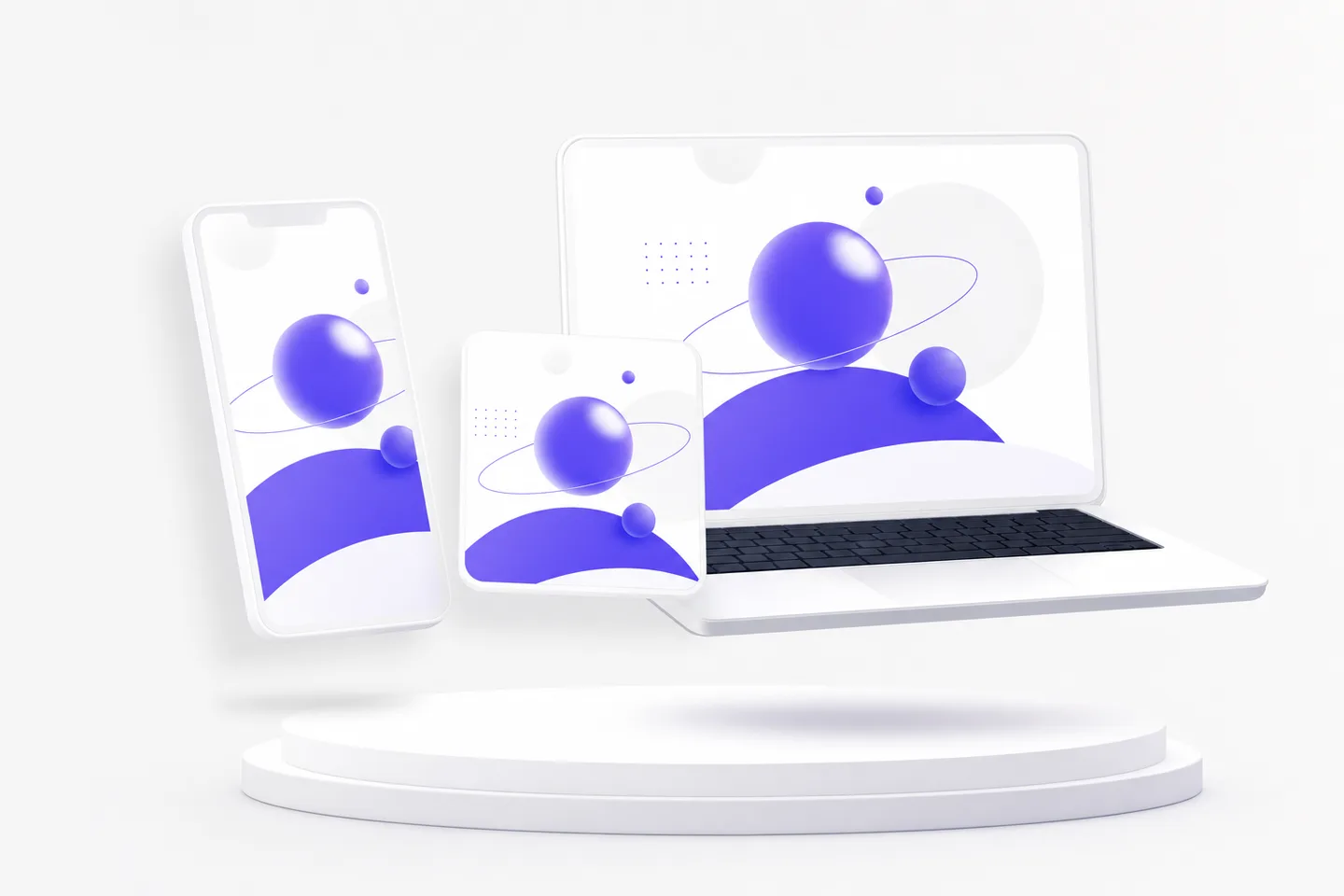 The same artwork displayed on phone, laptop, and social cards after SVG to PNG conversion